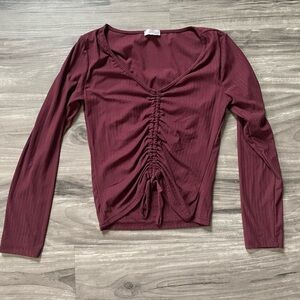 ❤️Orange kiss large long sleeve dressy crop top